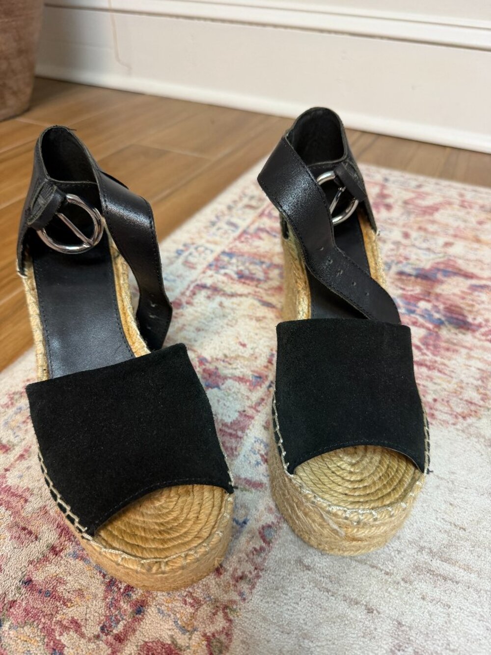 Marc Fisher Women's Alita Ankle Strap Espadrille Wedge Sandals-Size 7.5